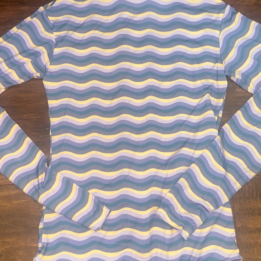 Striped Blue and Purple Women's One Piece Swimsuit